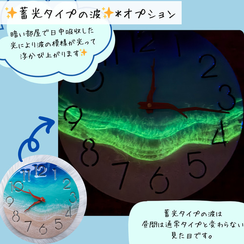 受注制作＊海と白波の壁掛け時計✳︎海レジンアート オーシャンアート