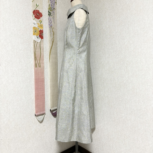 白大島ロールカラープリンセスラインワンピース 雨祝 ワンピース Lotus  