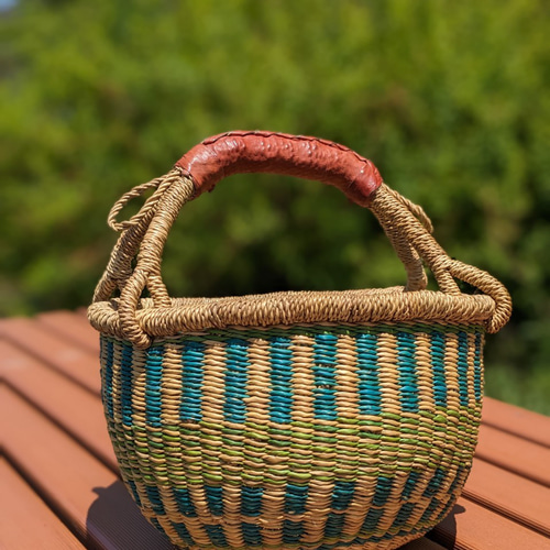 新品未使用DaSViA Handmade ボルガバスケットかごバッグ ガーナ 製