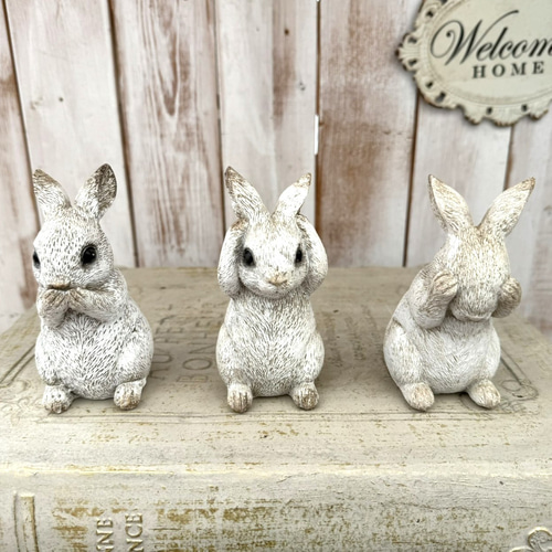 ヴィンテージ風雑貨 ウサギ オブジェ インテリア ガーデニング雑貨