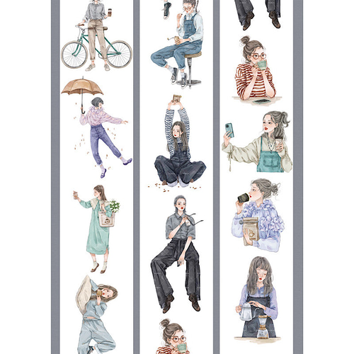 最終!!海外マステ☆48巻他まとめ売り コラージュ素材、人物ステッカー等♡おまけ 海外PETテープ 切り売り 人物 少年 イケメン 男 海外マステ コラージュ