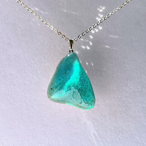 ターコイズブルー 天然石 ネックレス 大人気 58cm AcuteAccent/perfume bottle series ターコイズ -香水瓶のような天然石