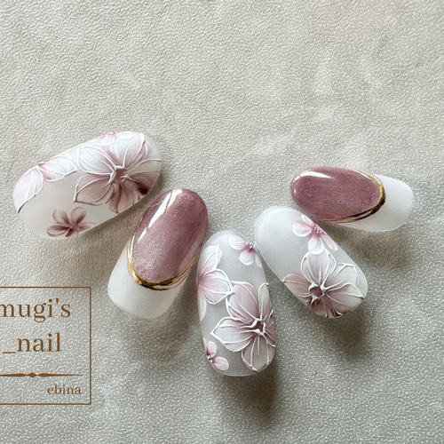 ネイルチップ No.134 フラワーネイル nail ジェルネイル ネイルチップ  