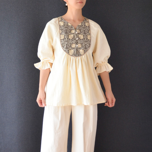 ウィリアムモリス　ピンパーネル　モリス　ブラウス William Morris “Pimpernel” pattern shirt〈レトロ古着