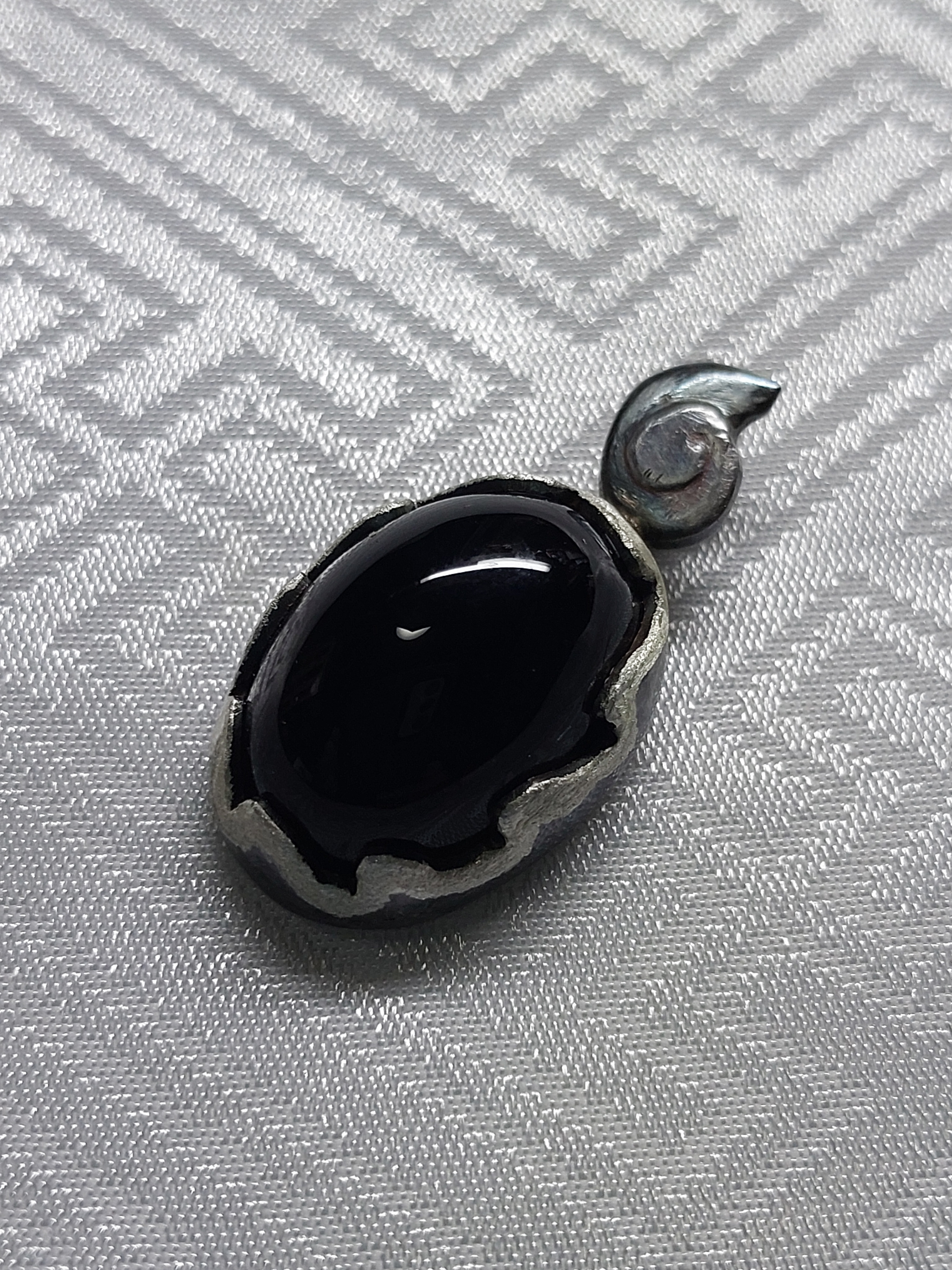 オニキスシルバーペンダントトップ