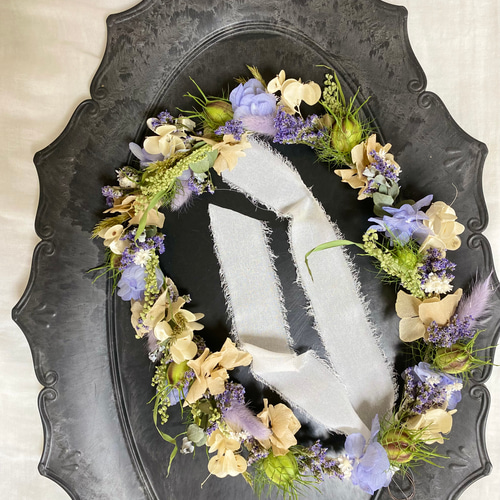 初夏を感じるオーバル型リース ドライフラワーリース リース Atelier  