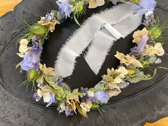 初夏を感じるオーバル型リース ドライフラワーリース リース Atelier  