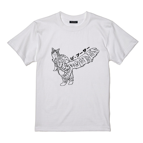 猫プリントTシャツ 猫プリントTシャツ/3カラー/ねこ/綿 100%/もふもふしっぽ T