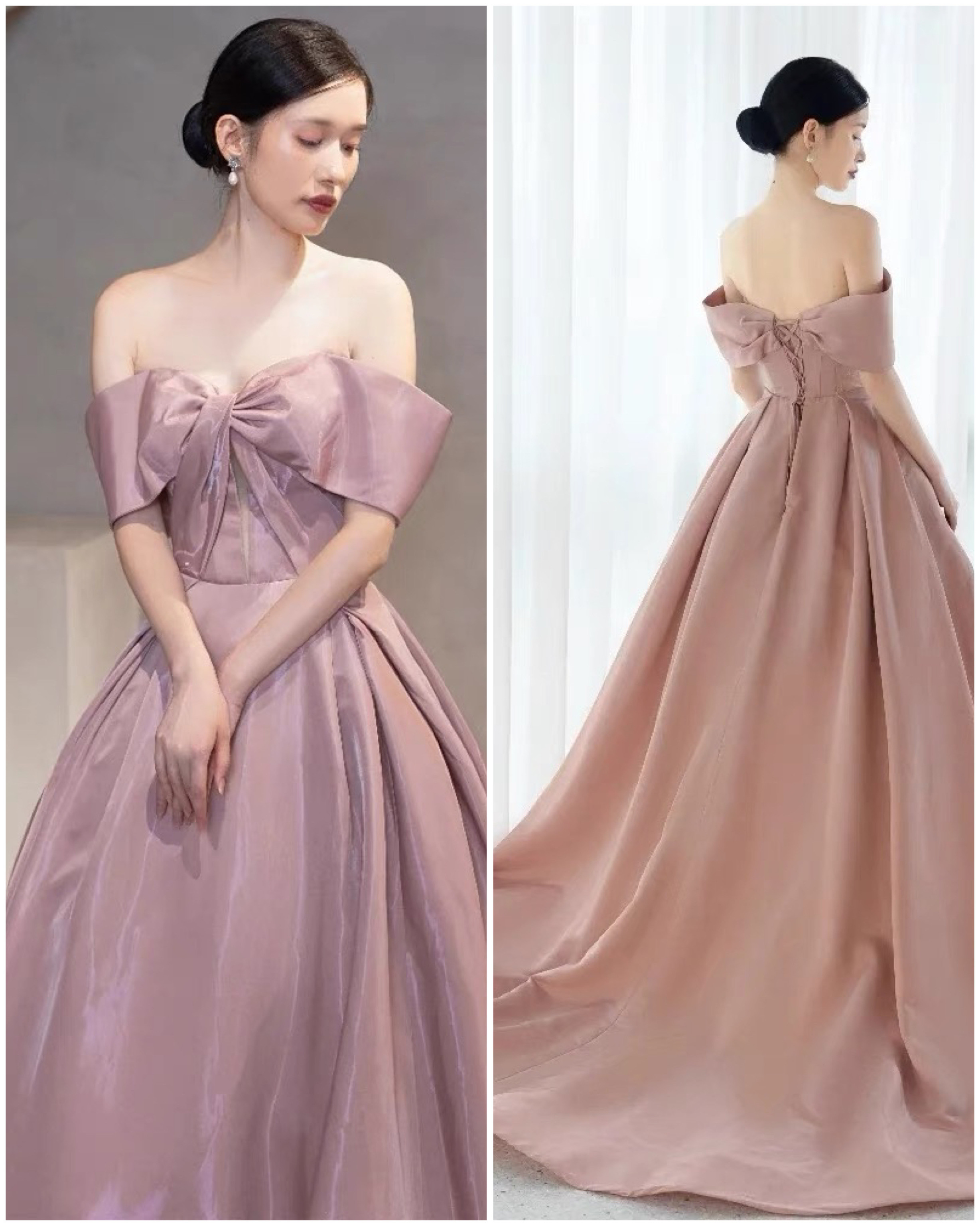 ウエディングドレス用 オーバードレス 腰リボン とオフ