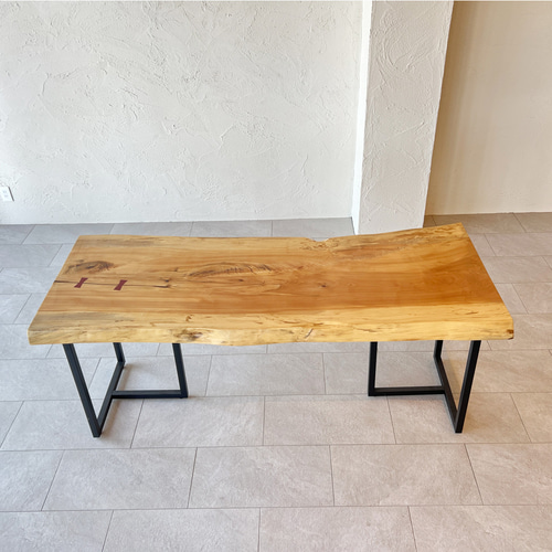 ダイニングテーブル 栃 トチ 一枚板 ウレタン塗装 幅180cm 73cm 高さ