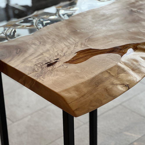 ダイニングテーブル 栃 トチ 一枚板 オイル塗装 レジンテーブル 幅