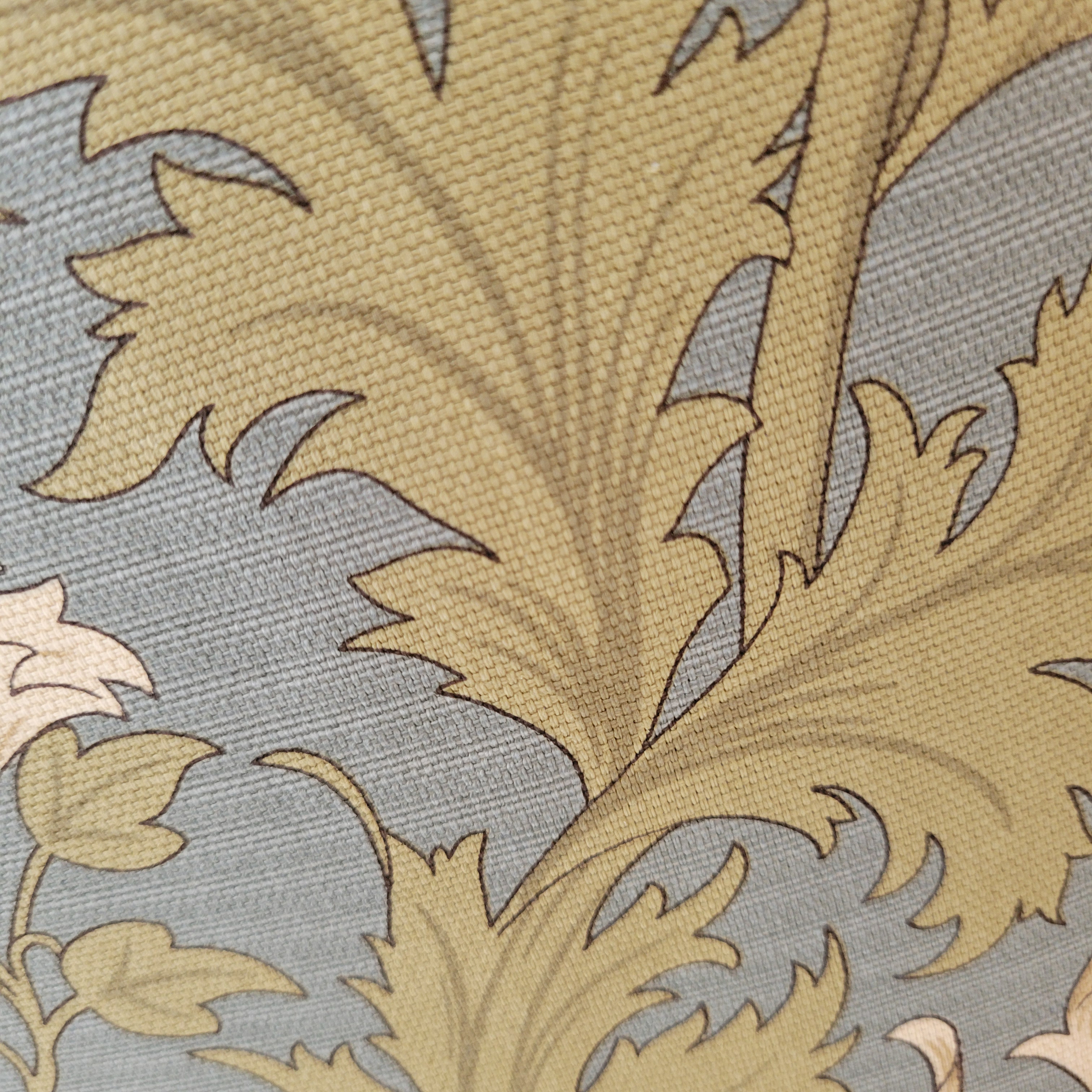 ウィリアムモリス　アネモネ　ブルーグレー　がま口バッグ