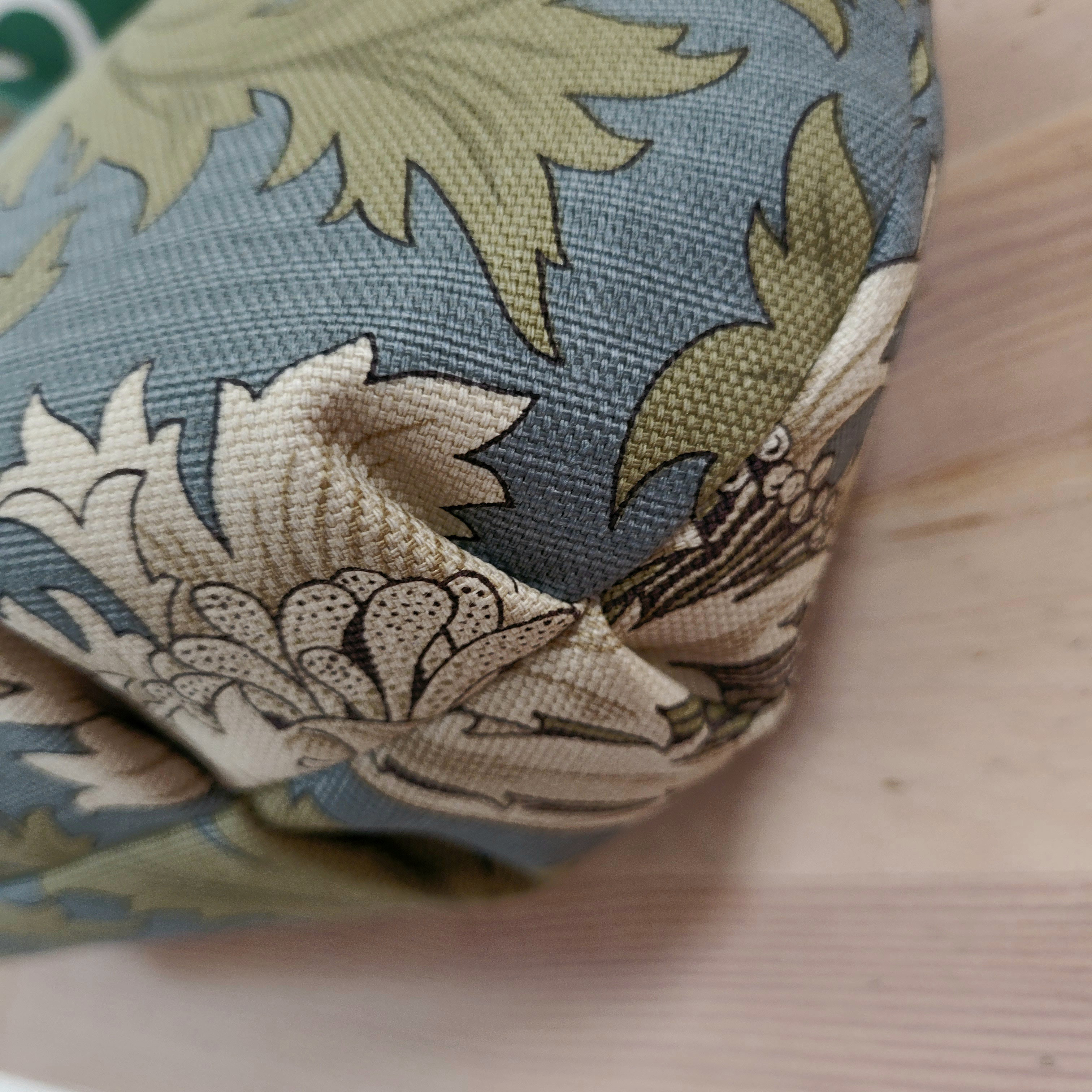 ウィリアムモリス　アネモネ　ブルーグレー　がま口バッグ