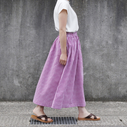 上品なコーデの主役に、コットンリネン ギンガムチェック