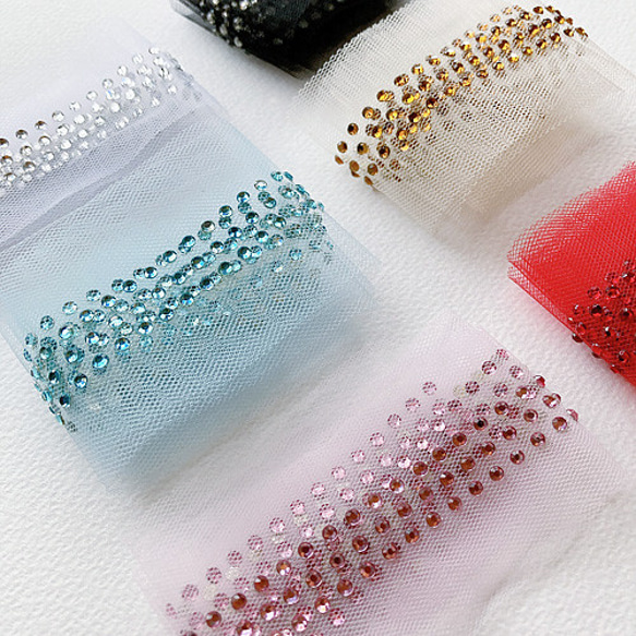 ラインストーンリボン bel-936：1m （ラインストーン：3mm）カラー