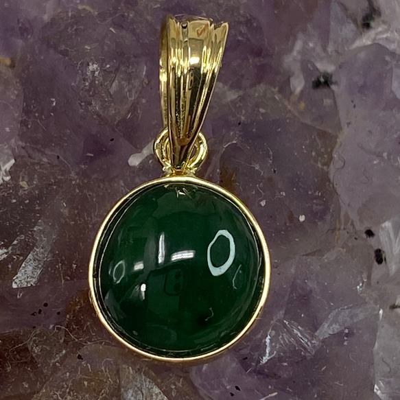 天然翡翠ペンダント 18金天然翡翠ペンダントトップ