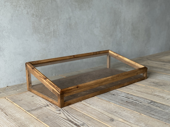 【木製ディスプレイケース】店舗什器　ショーケース　ディスプレイ　焼き菓子　ジュエリー　ケーキ　カフェ　オーダー　木製 傾斜なし その他 BY