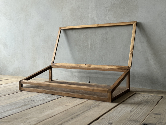 【木製ディスプレイケース】店舗什器　ショーケース　ディスプレイ　焼き菓子　ジュエリー　ケーキ　カフェ　オーダー　木製 傾斜なし その他 BY