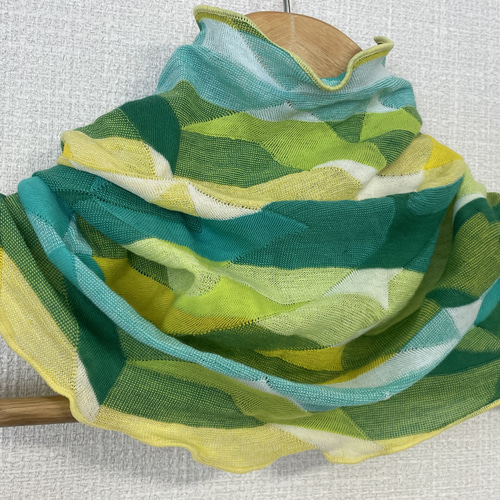 綿100% ブラジルカーニバル柄シングル手作りネックウォーマー新品  