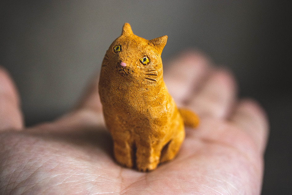 お座りチャトラ猫【猫_845】 立体・オブジェ 深尾竜騎 通販｜Creema 
