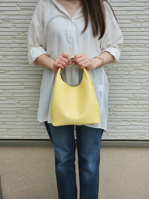 新作日本製　お出かけに最適なサイズ感でマルチに活躍する姫路レザーの トートバッグ Poco=ポコ　選べる13色　 18枚目の画像