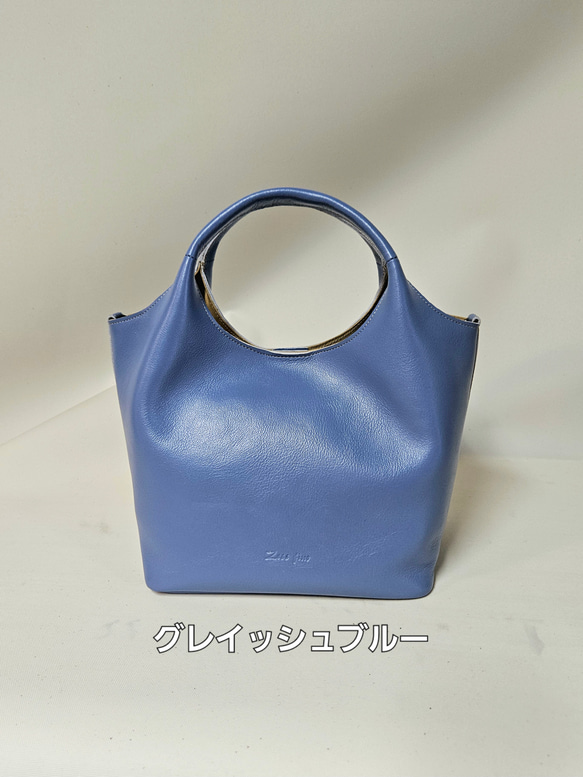 新作日本製　お出かけに最適なサイズ感でマルチに活躍する姫路レザーの トートバッグ Poco=ポコ　選べる13色　 12枚目の画像