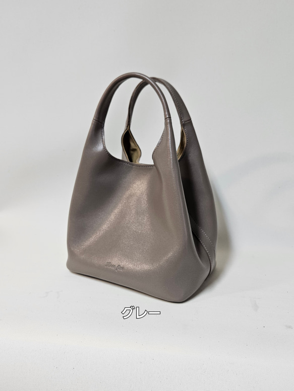 新作日本製　お出かけに最適なサイズ感でマルチに活躍する姫路レザーの トートバッグ Poco=ポコ　選べる13色　 6枚目の画像
