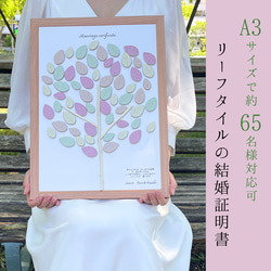 A3【リーフタイルの結婚証明書 ウェディングツリー】ゲスト参加型