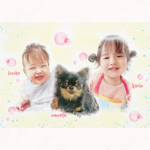 イラストオーダー 大切なお写真から作るデジタルアートです イラスト