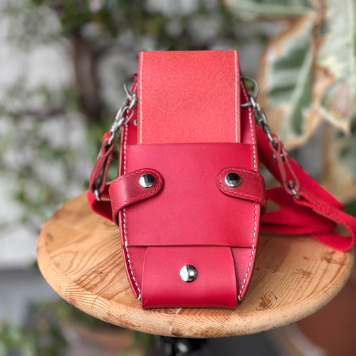 フラップ型 シザーケース（4丁差し） 赤 その他バッグ りんど 通販