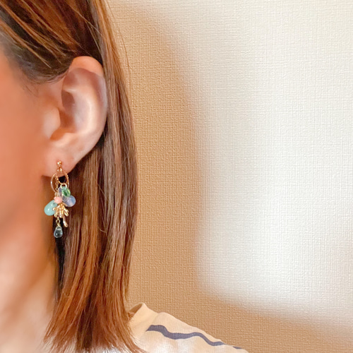 ターコイズ ホワイト ビーチ ピアス ハワイ BellaAnela #434 ターコイズ ホワイト ビーチ ピアス ハワイ BellaAnela #434