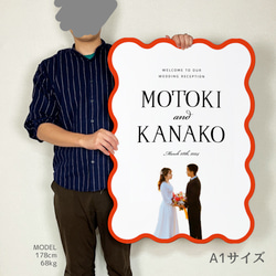 【最短翌日発送】ウェルカムボード  波型 ウェーブ うねうね パネル ウェルカムボード お写真　なみなみ 3枚目の画像