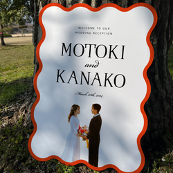 【最短翌日発送】ウェルカムボード  波型 ウェーブ うねうね パネル ウェルカムボード お写真　なみなみ 10枚目の画像