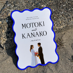 【最短翌日発送】ウェルカムボード  波型 ウェーブ うねうね パネル ウェルカムボード お写真　なみなみ 7枚目の画像