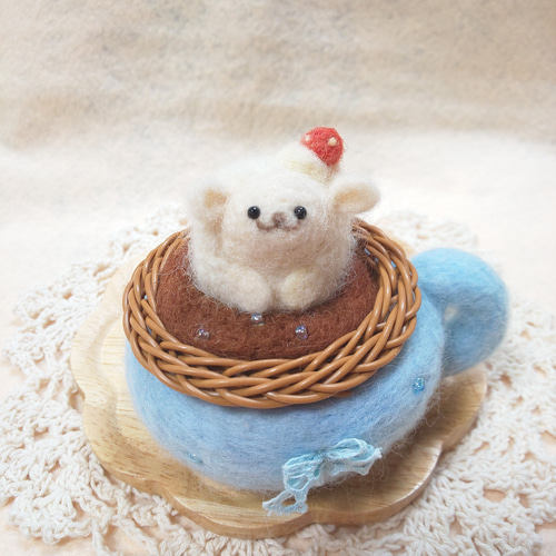 羊毛フェルト　エゾモモンガ　ベルカップ付き 羊毛フェルト エゾモモンガ(ベルカップ付) Yahoo!オークション - 羊毛