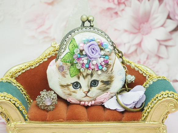 ハンドメイド☆キッズリボン☆ピンク☆うさぎ柄☆ビジューと揺れる