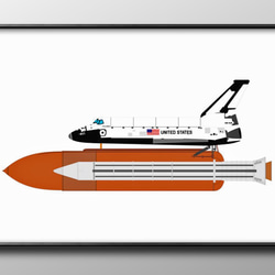 1224□ポスター アート 絵画『スペースシャトル NASA』北欧 A3