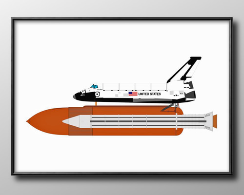 スペースシャトル　ポスター 1224□ポスター アート 絵画『スペースシャトル NASA』北欧 A3