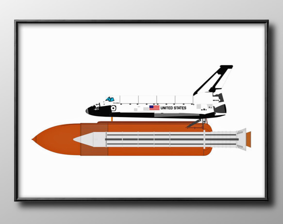 1224□ポスター アート 絵画『スペースシャトル NASA』北欧 A3