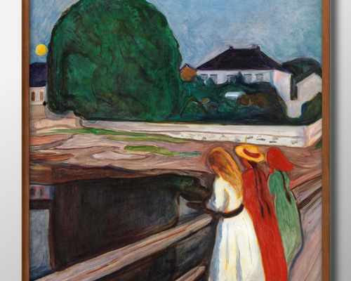 1975□ポスター アート 絵画『エドヴァルト・ムンク』北欧 A3 イラスト