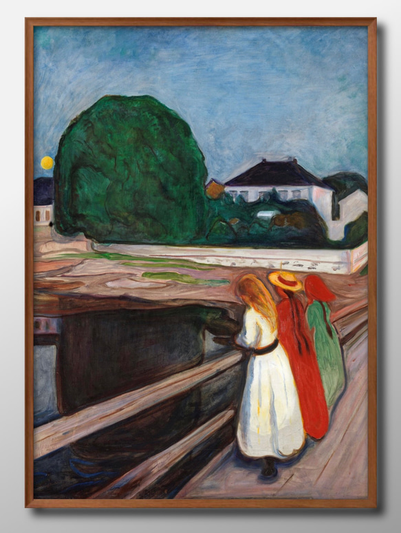 1975□ポスター アート 絵画『エドヴァルト・ムンク』北欧 A3 イラスト