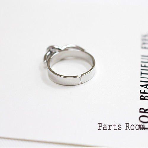 M様　手作りチャーム 2個入】ノットリング【シルバー】【フリーサイズ】-mt-4359