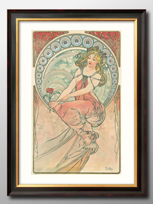 ミュシャ 絵画 水晶絵 ミュシャ「黄道十二宮」Mucha アートパネル クリスタル