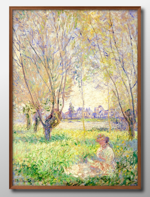 2823□ポスター アート 絵画『クロード・モネ 柳の下の座っている女性