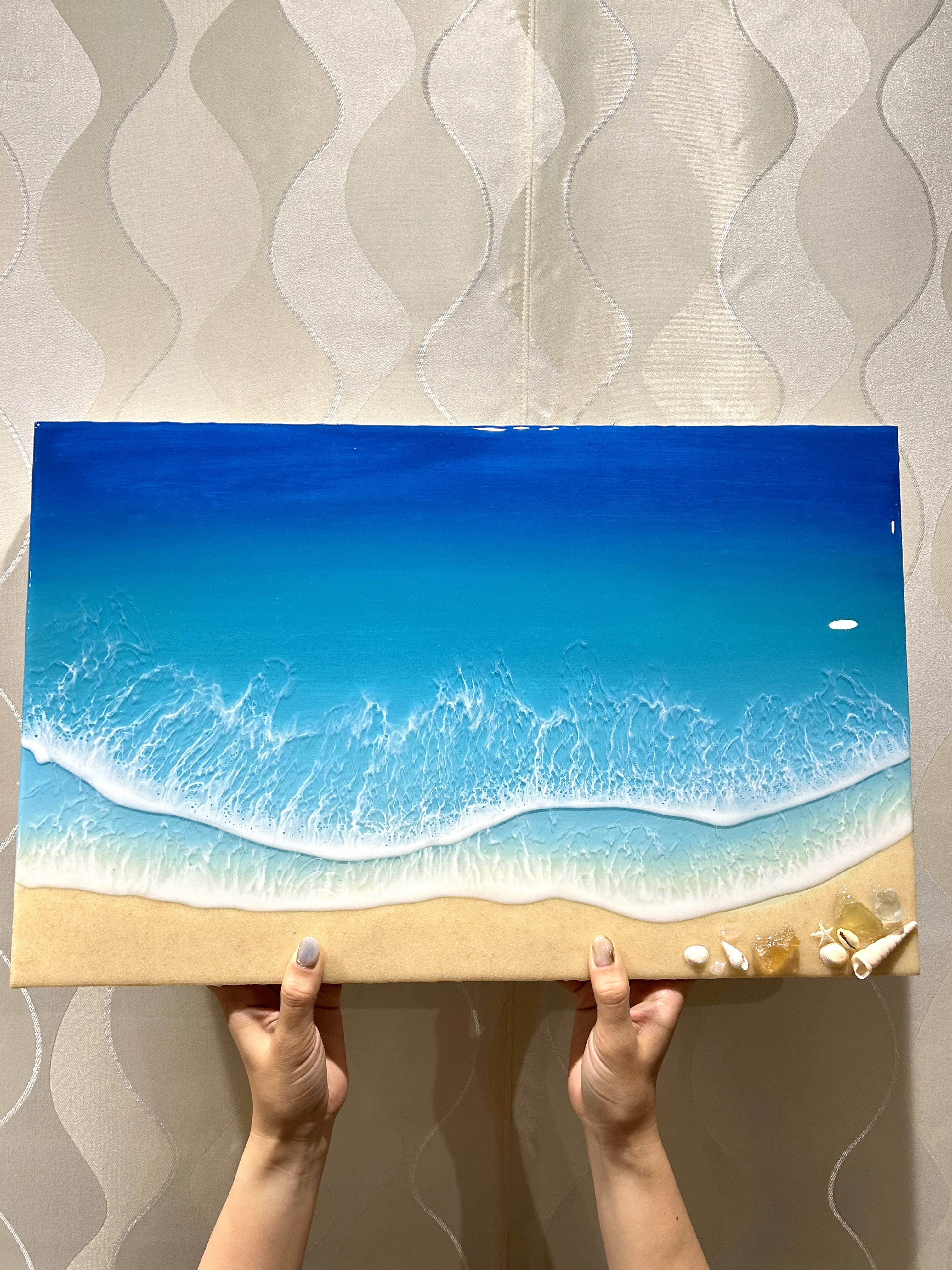 【送料無料】海アート　ハワイ　海　アートパネル　オーシャンレジン　海インテリア　沖縄　インテリアパネル