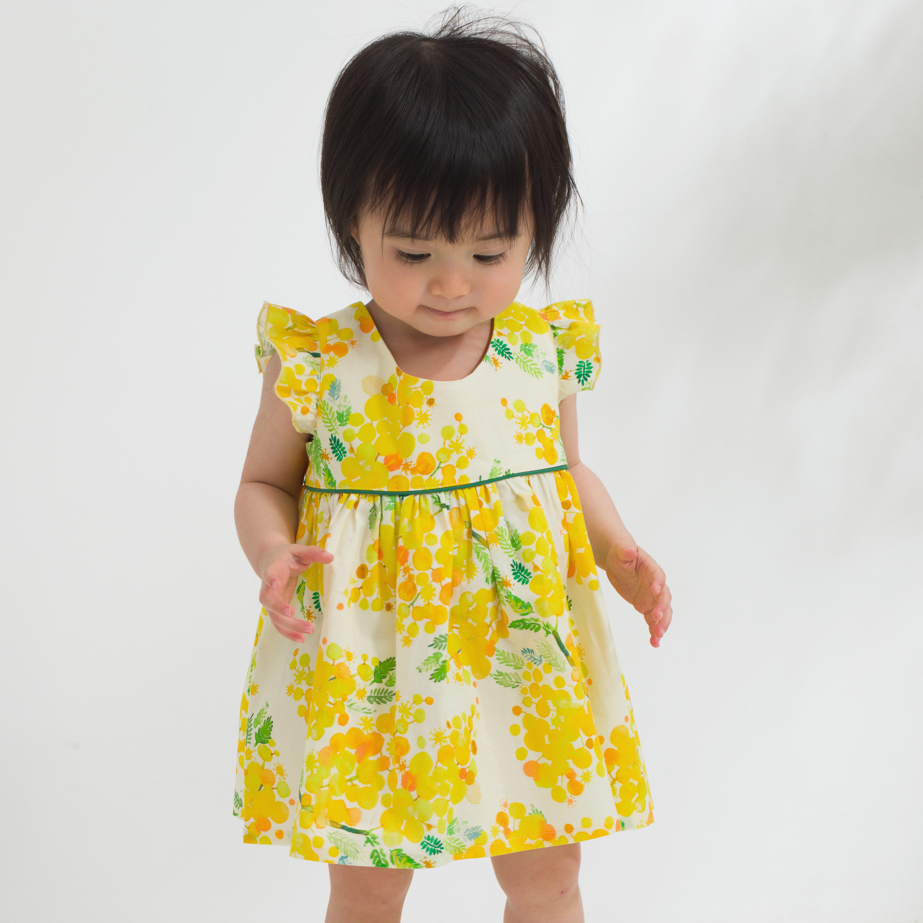 【子ども服】ハレの日のワンピース 「ミモザ」
