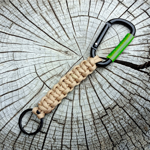 wildoutdoor カラビナ付きパラコードキーホルダー 本革 6カラー ヌメ革