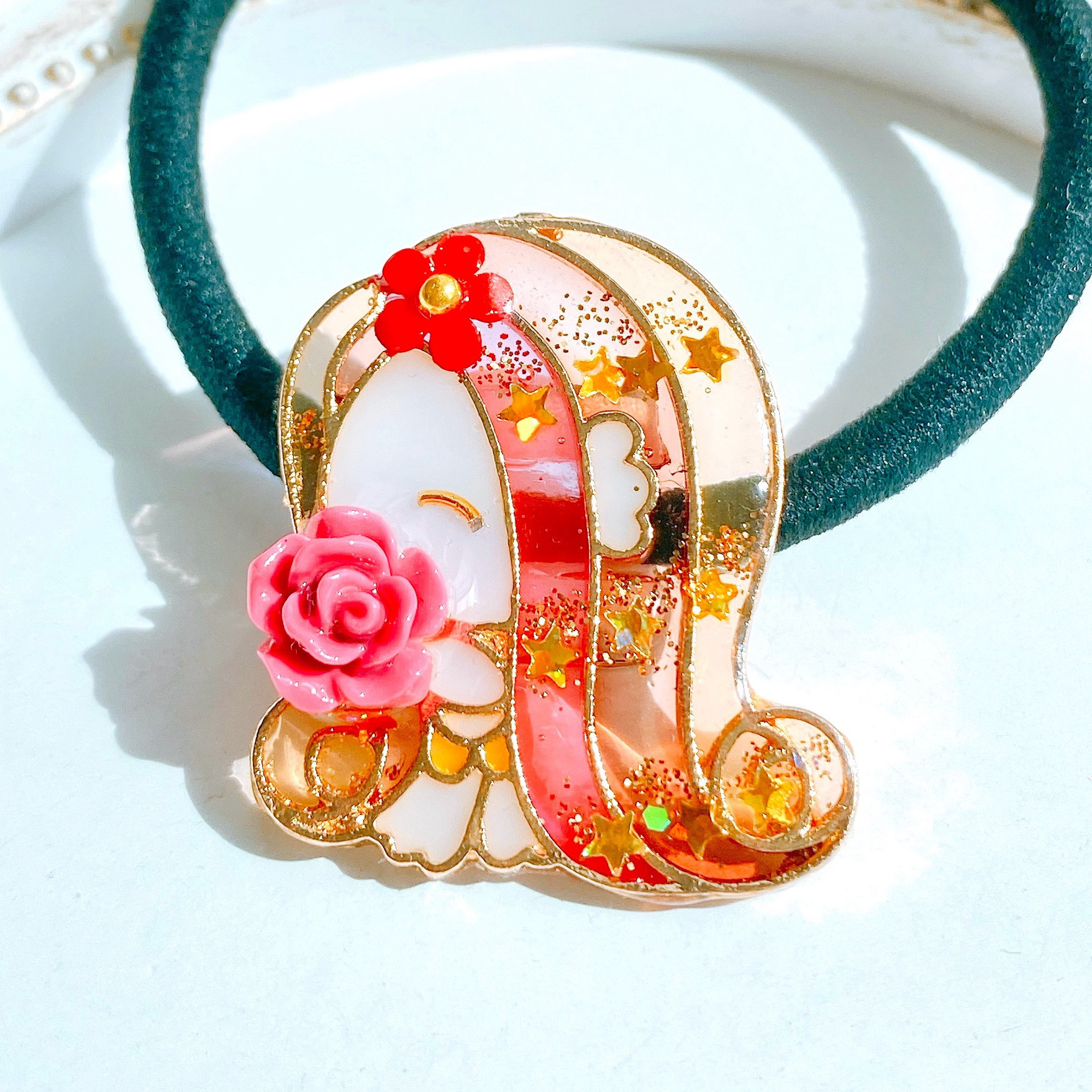 レジンヘアゴム　傘うさぎちゃん レジンヘアゴム傘うさぎちゃん