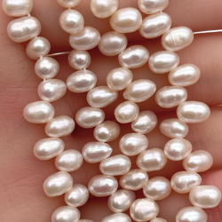 淡水パール 真珠 ライス クレオ穴 4mm 5mm 7mm 小粒 雫 ドロップ ホワイト系 6個 tp0003 4枚目の画像