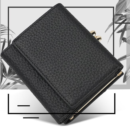 creemaコンパクト財布 高級革>フランスレザー使用コンパクト財布（グリーン） 三つ折り